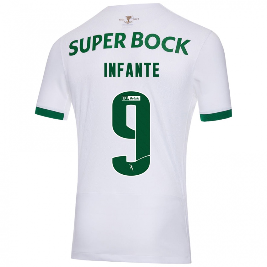 Niño Camiseta João Infante #9 Blanco Verde 2ª Equipación 2024/25 La Camisa Perú