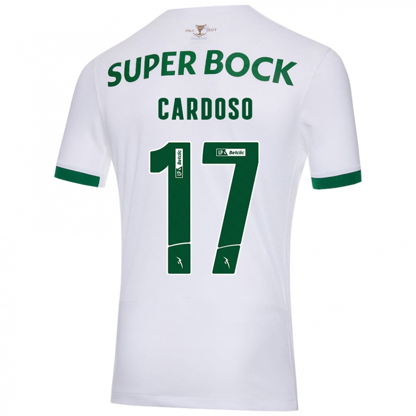 Niño Camiseta Diogo Cardoso #17 Blanco Verde 2ª Equipación 2024/25 La Camisa Perú