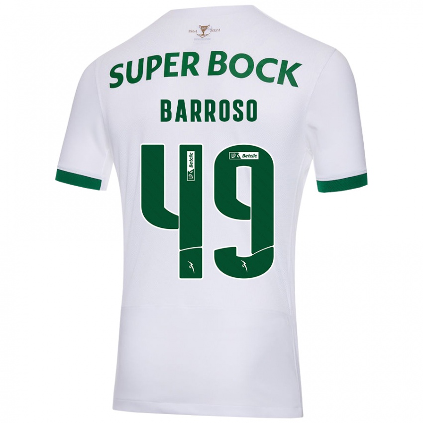 Niño Camiseta Leonardo Barroso #49 Blanco Verde 2ª Equipación 2024/25 La Camisa Perú