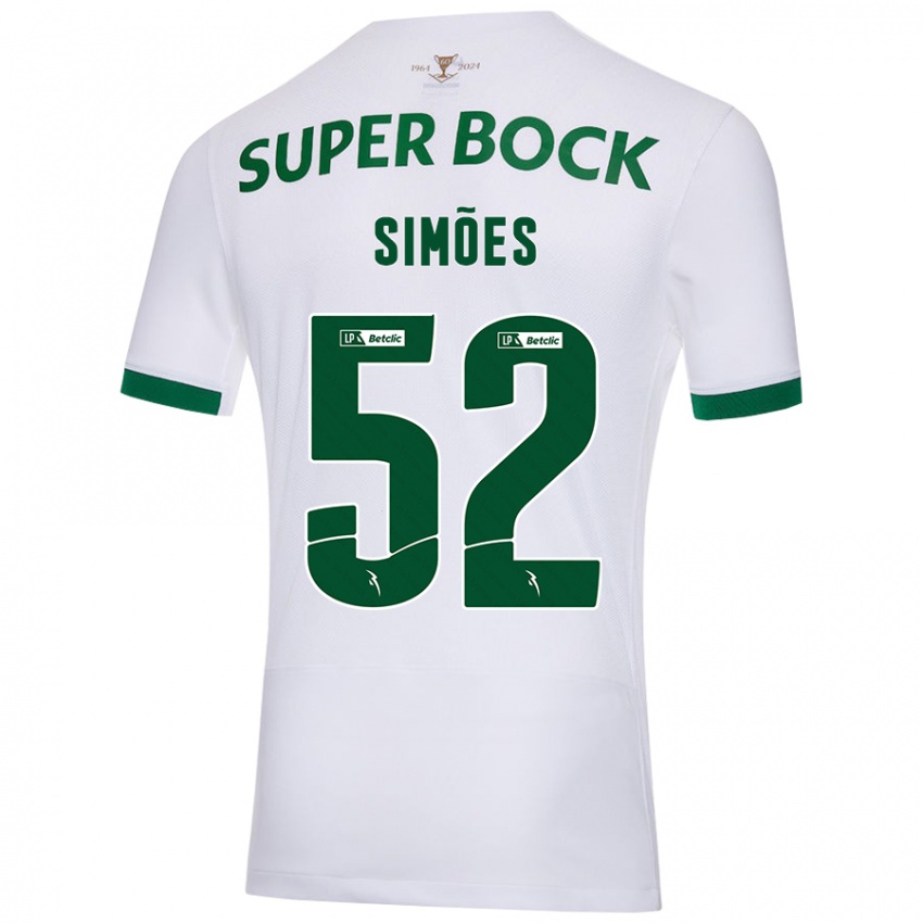 Niño Camiseta João Simões #52 Blanco Verde 2ª Equipación 2024/25 La Camisa Perú