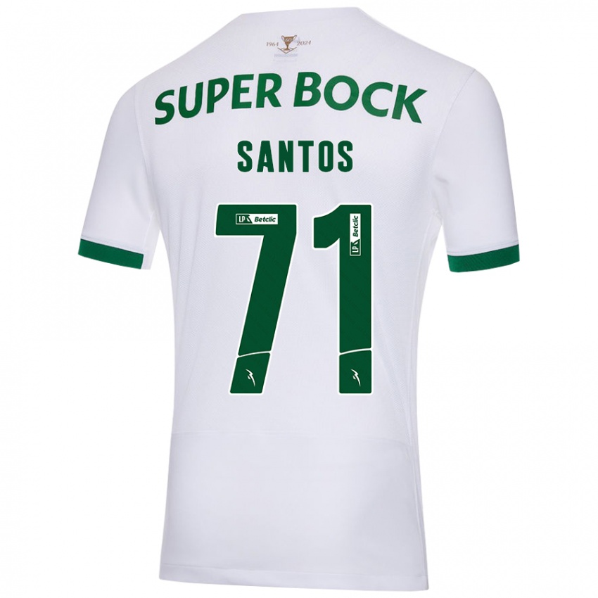 Niño Camiseta Denilson Santos #71 Blanco Verde 2ª Equipación 2024/25 La Camisa Perú