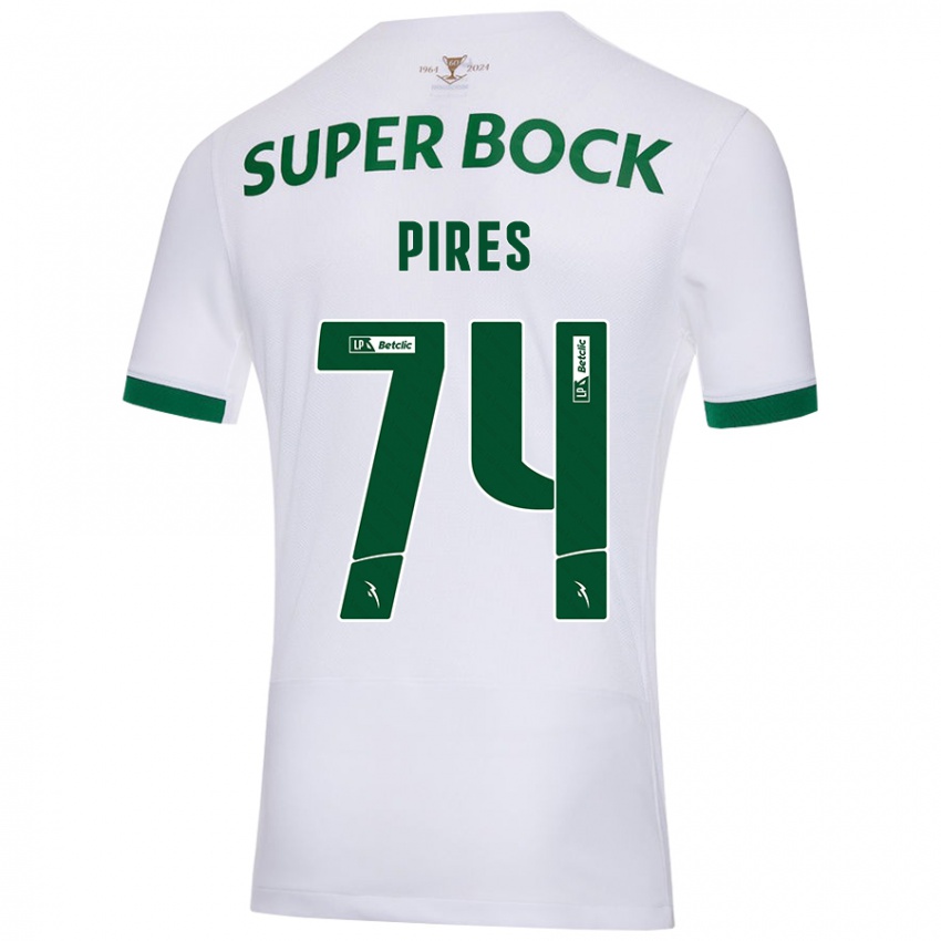 Niño Camiseta Guilherme Pires #74 Blanco Verde 2ª Equipación 2024/25 La Camisa Perú