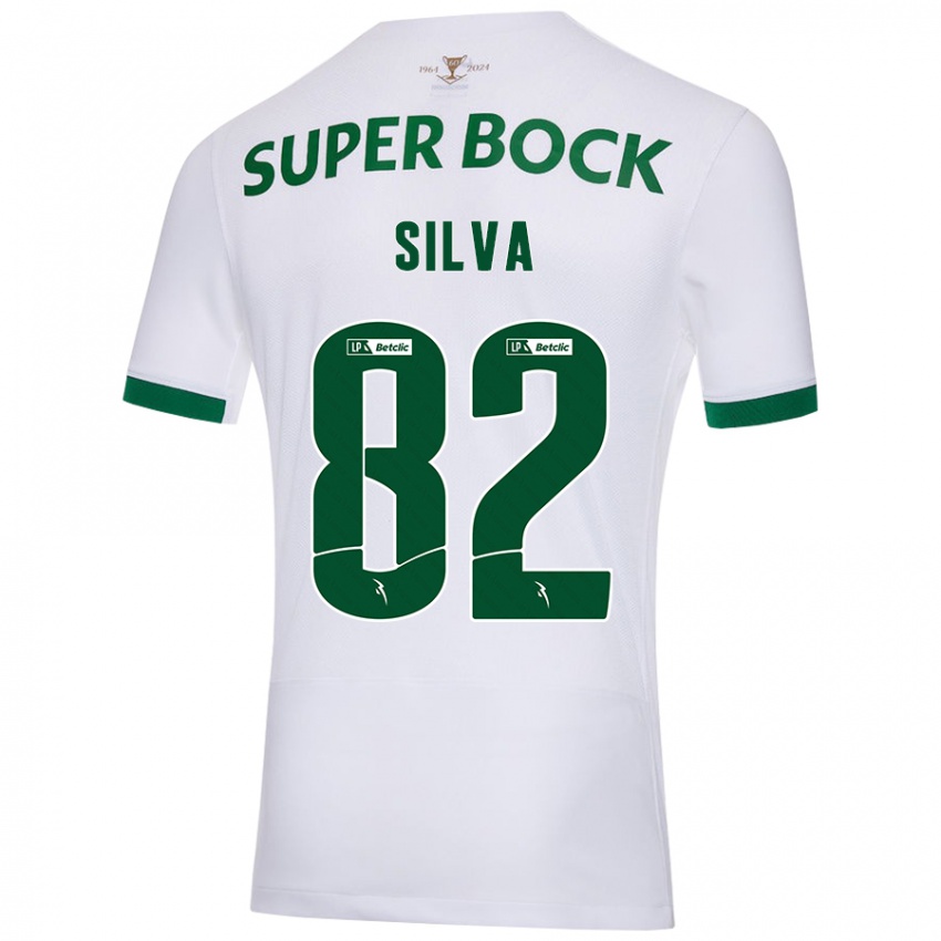 Niño Camiseta Gabriel Silva #82 Blanco Verde 2ª Equipación 2024/25 La Camisa Perú