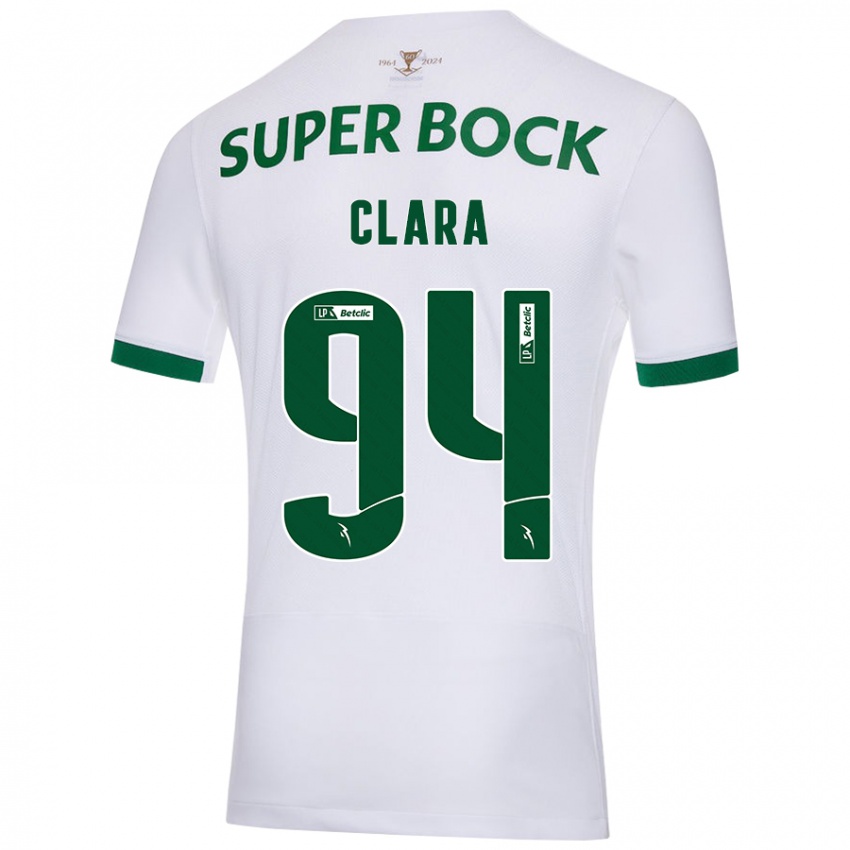 Niño Camiseta Diogo Clara #94 Blanco Verde 2ª Equipación 2024/25 La Camisa Perú