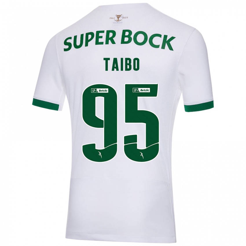 Niño Camiseta Lucas Taibo #95 Blanco Verde 2ª Equipación 2024/25 La Camisa Perú