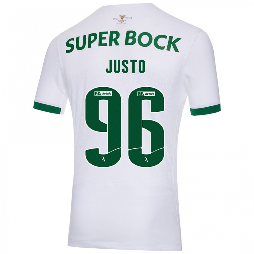 Niño Camiseta Samuel Justo #96 Blanco Verde 2ª Equipación 2024/25 La Camisa Perú