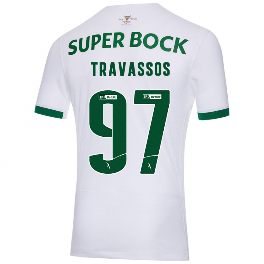 Niño Camiseta Travassos #97 Blanco Verde 2ª Equipación 2024/25 La Camisa Perú