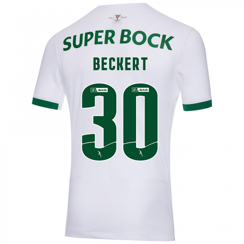 Niño Camiseta Carolina Beckert #30 Blanco Verde 2ª Equipación 2024/25 La Camisa Perú