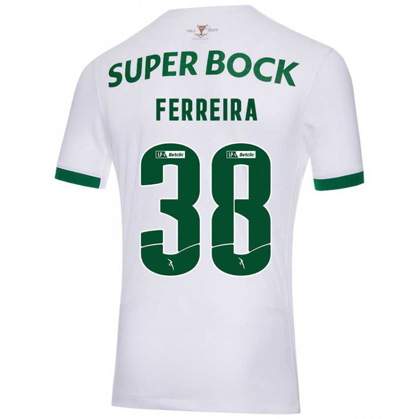 Niño Camiseta Marta Ferreira #38 Blanco Verde 2ª Equipación 2024/25 La Camisa Perú