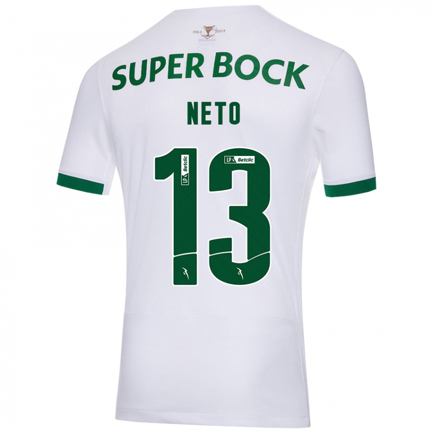 Niño Camiseta Luís Neto #13 Blanco Verde 2ª Equipación 2024/25 La Camisa Perú