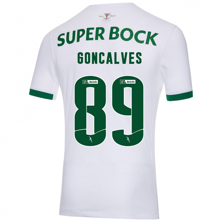 Niño Camiseta André Gonçalves #89 Blanco Verde 2ª Equipación 2024/25 La Camisa Perú