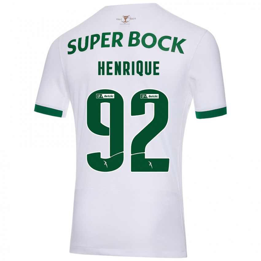 Niño Camiseta Eduardo Henrique #92 Blanco Verde 2ª Equipación 2024/25 La Camisa Perú