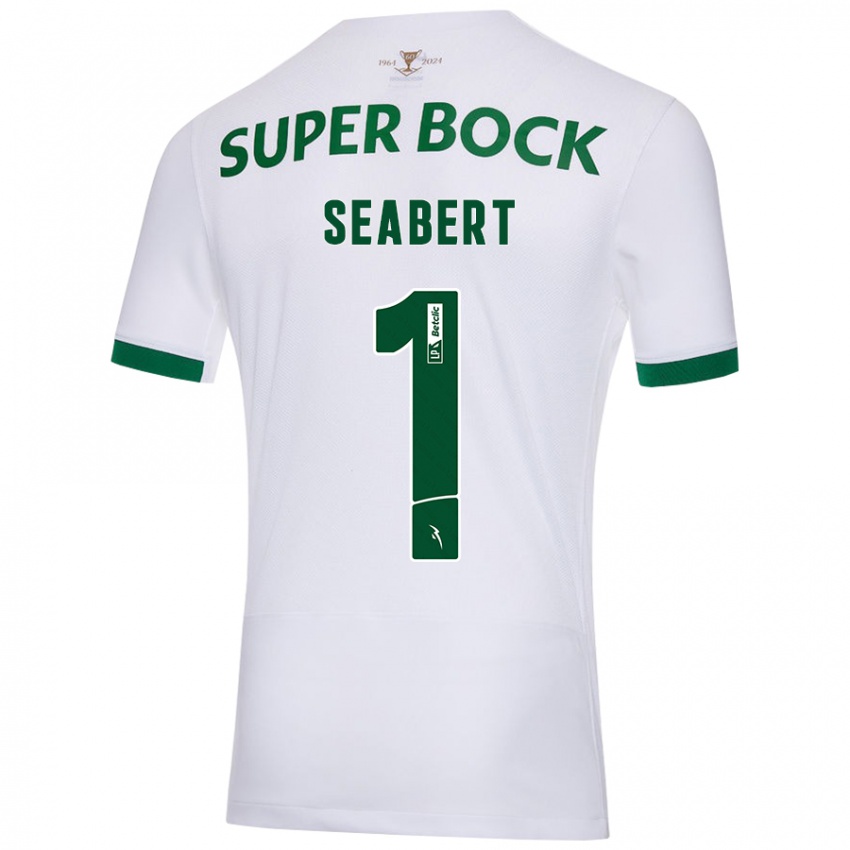 Niño Camiseta Hannah Grace Seabert #1 Blanco Verde 2ª Equipación 2024/25 La Camisa Perú