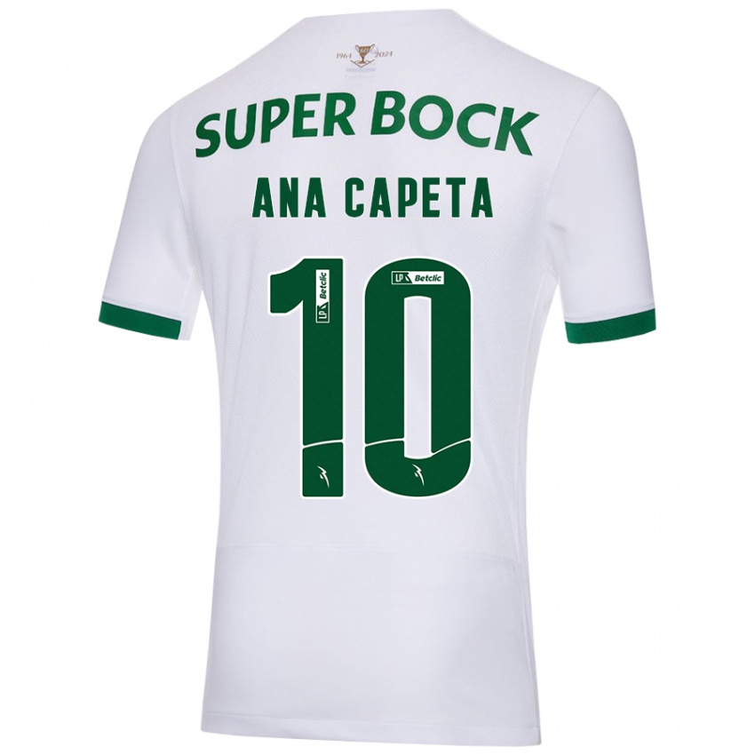 Niño Camiseta Ana Capeta #10 Blanco Verde 2ª Equipación 2024/25 La Camisa Perú