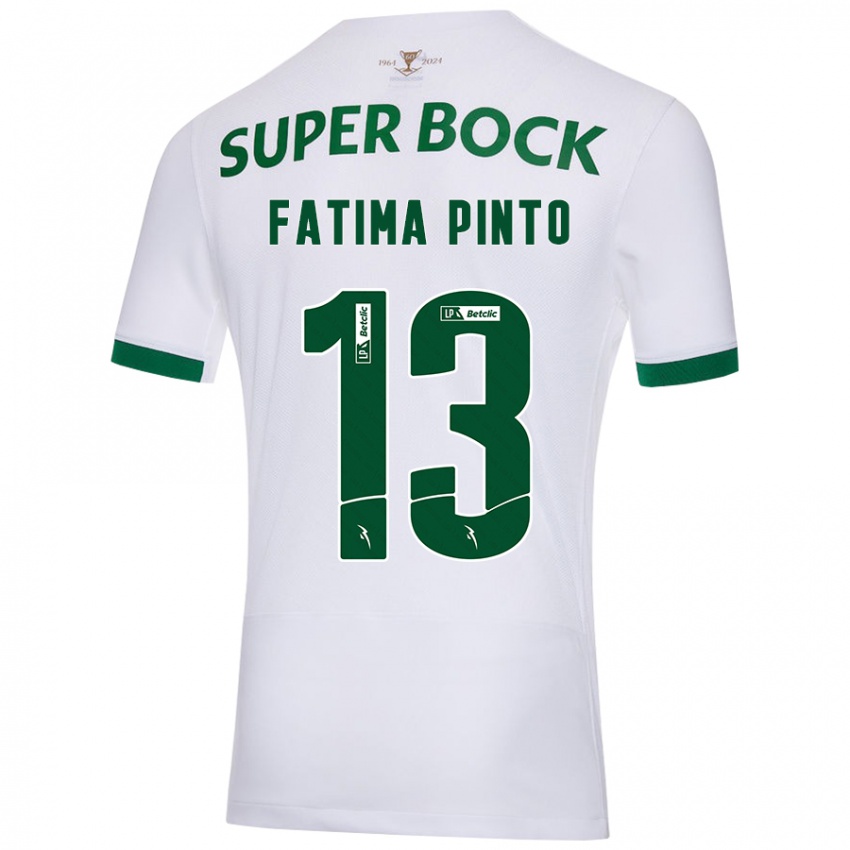 Niño Camiseta Fátima Alexandra Figueira Pinto #13 Blanco Verde 2ª Equipación 2024/25 La Camisa Perú