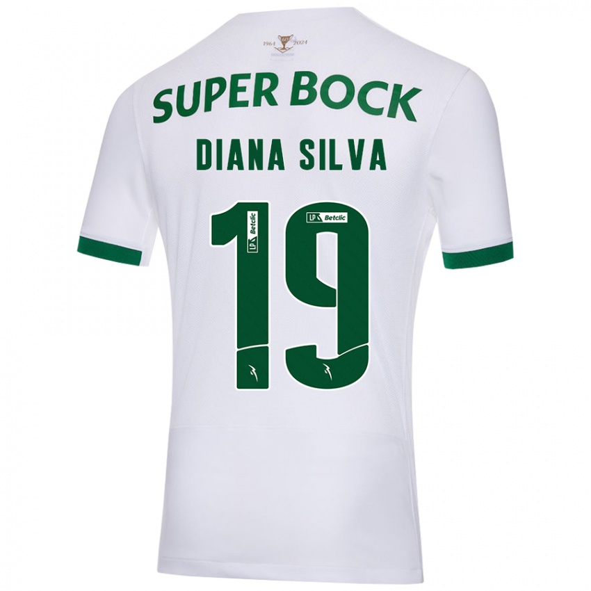 Niño Camiseta Diana Micaela Abreu De Sousa E Silva #19 Blanco Verde 2ª Equipación 2024/25 La Camisa Perú