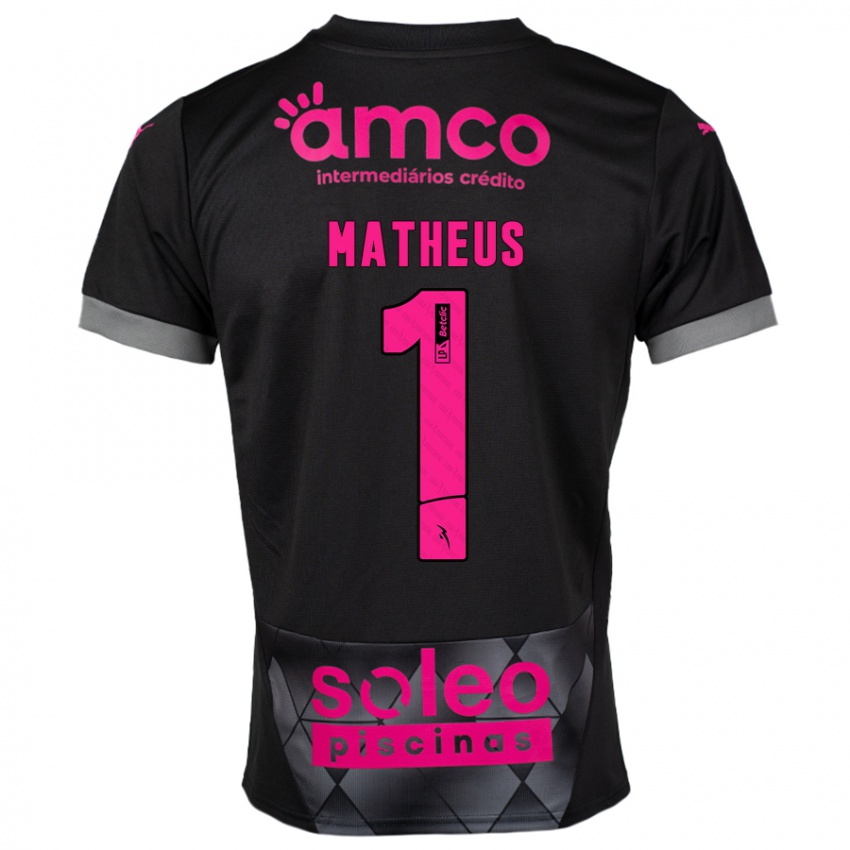 Niño Camiseta Matheus #1 Negro Rosa 2ª Equipación 2024/25 La Camisa Perú