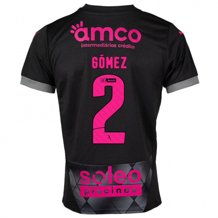 Niño Camiseta Víctor Gómez #2 Negro Rosa 2ª Equipación 2024/25 La Camisa Perú