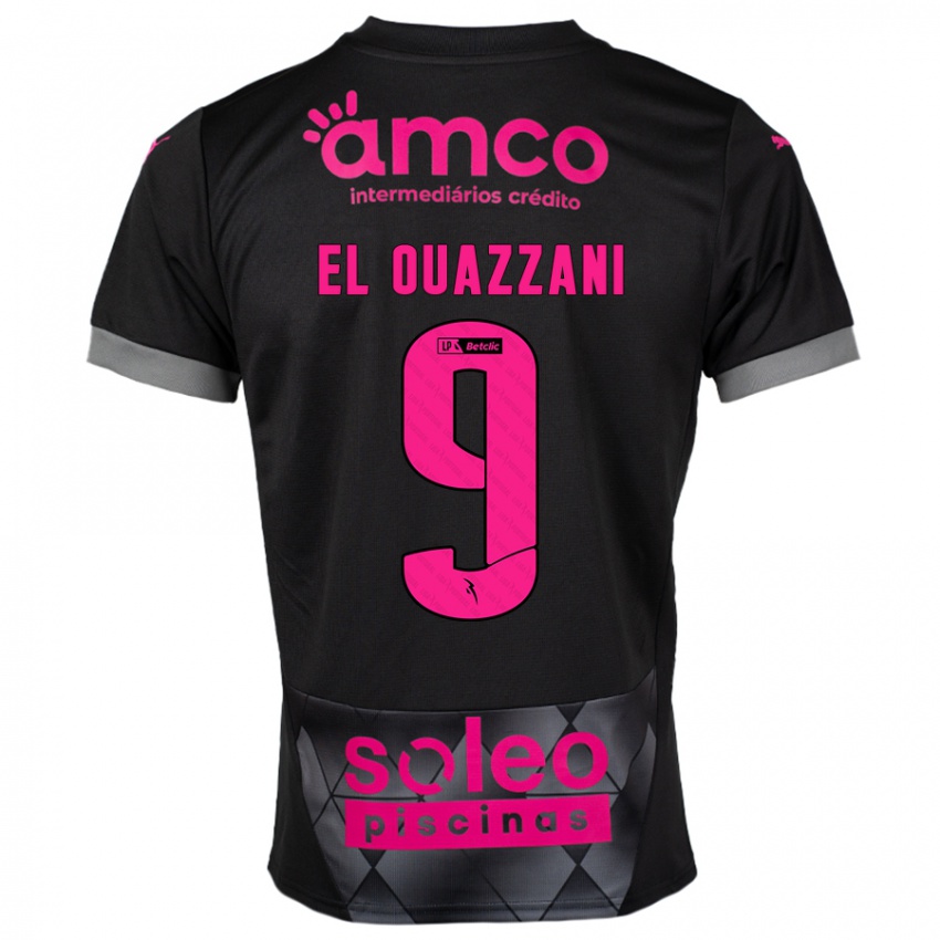 Niño Camiseta Amine El Ouazzani #9 Negro Rosa 2ª Equipación 2024/25 La Camisa Perú