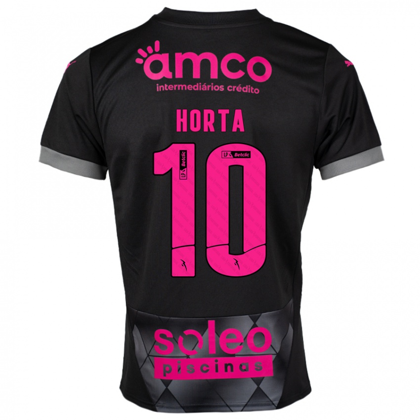 Niño Camiseta André Horta #10 Negro Rosa 2ª Equipación 2024/25 La Camisa Perú