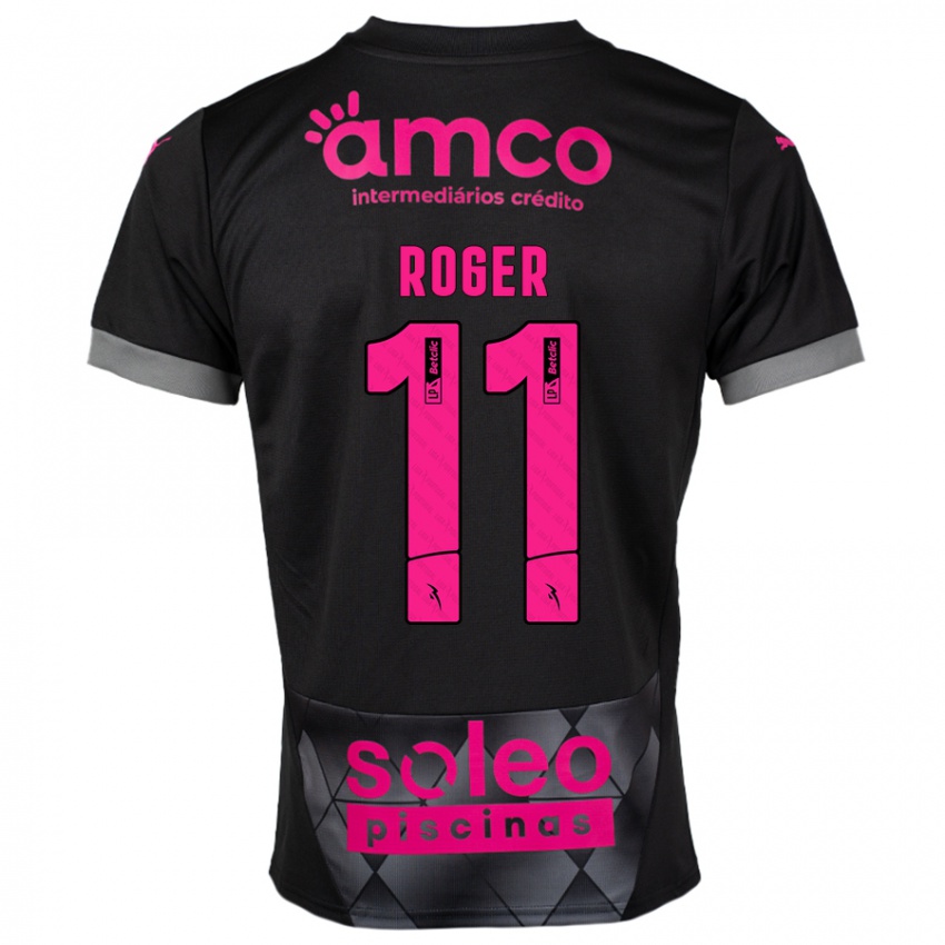 Niño Camiseta Roger #11 Negro Rosa 2ª Equipación 2024/25 La Camisa Perú