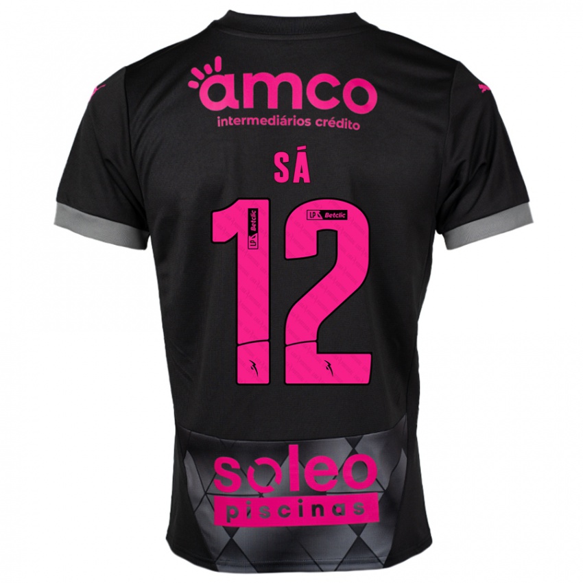 Niño Camiseta Tiago Sá #12 Negro Rosa 2ª Equipación 2024/25 La Camisa Perú