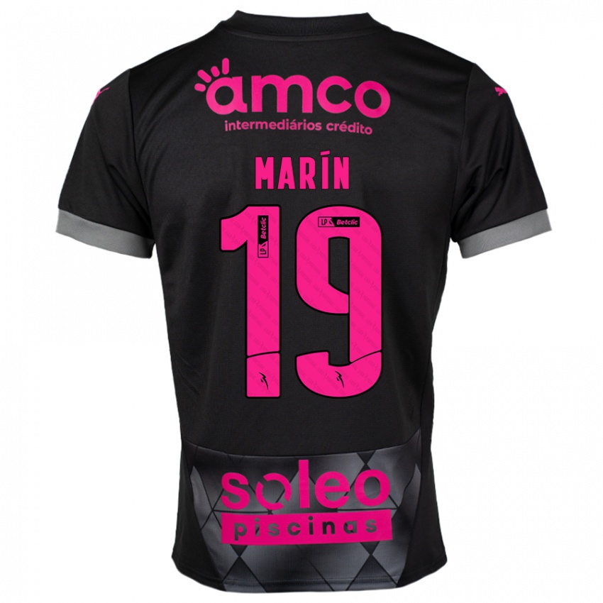 Niño Camiseta Adrián Marín #19 Negro Rosa 2ª Equipación 2024/25 La Camisa Perú