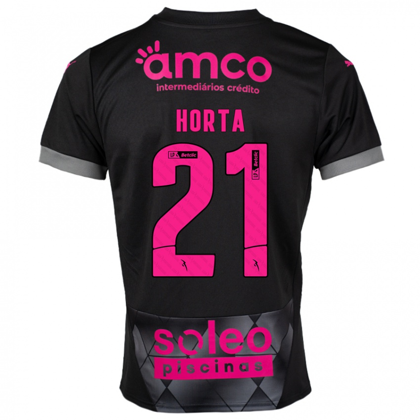 Niño Camiseta Ricardo Horta #21 Negro Rosa 2ª Equipación 2024/25 La Camisa Perú