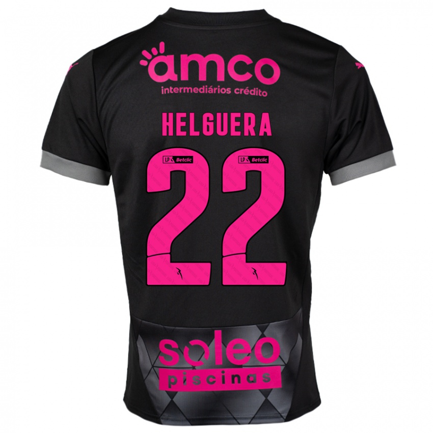 Niño Camiseta Thiago Helguera #22 Negro Rosa 2ª Equipación 2024/25 La Camisa Perú