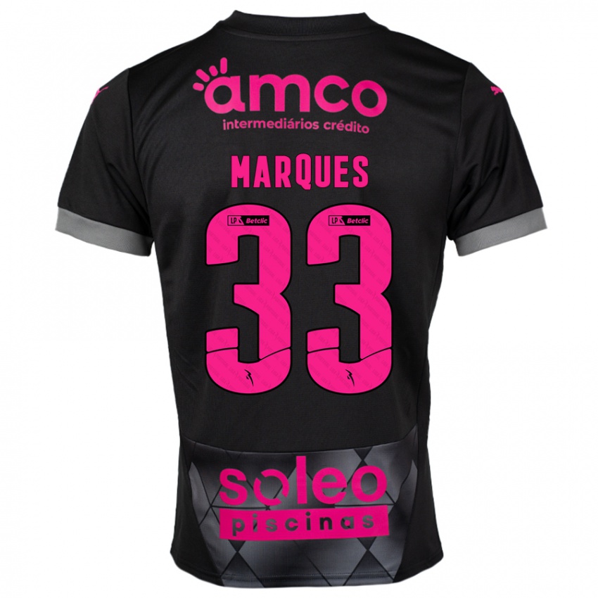 Niño Camiseta João Marques #33 Negro Rosa 2ª Equipación 2024/25 La Camisa Perú