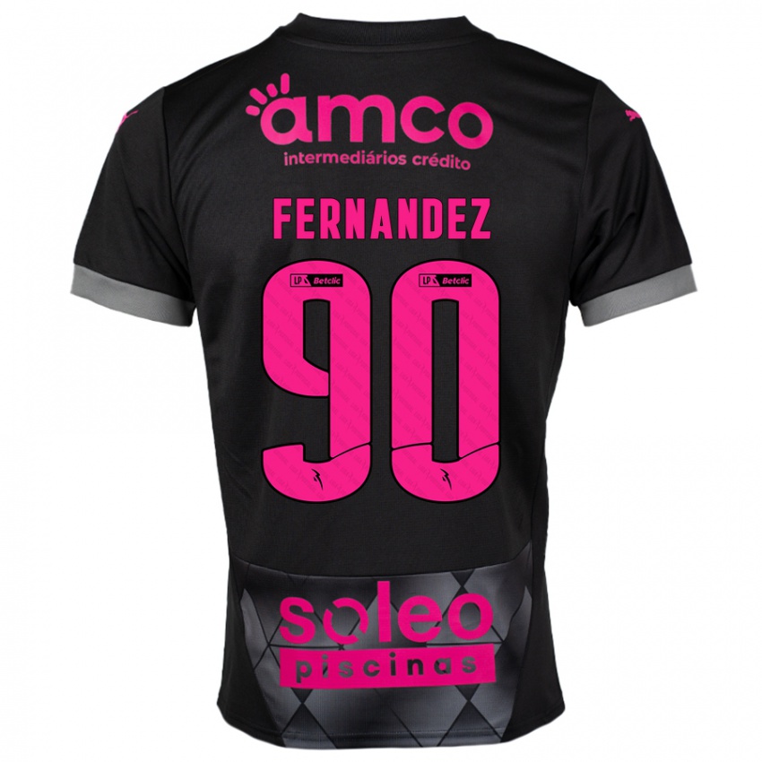 Niño Camiseta Roberto Fernández #90 Negro Rosa 2ª Equipación 2024/25 La Camisa Perú