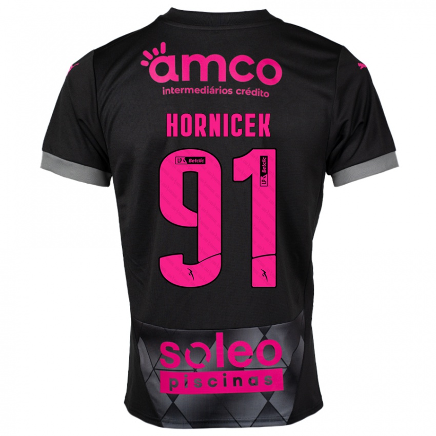 Niño Camiseta Lukas Hornicek #91 Negro Rosa 2ª Equipación 2024/25 La Camisa Perú