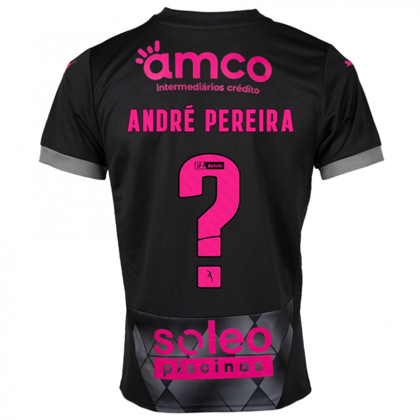 Niño Camiseta João André Pereira #0 Negro Rosa 2ª Equipación 2024/25 La Camisa Perú