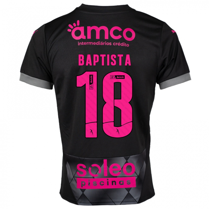 Niño Camiseta Tiago Baptista #18 Negro Rosa 2ª Equipación 2024/25 La Camisa Perú