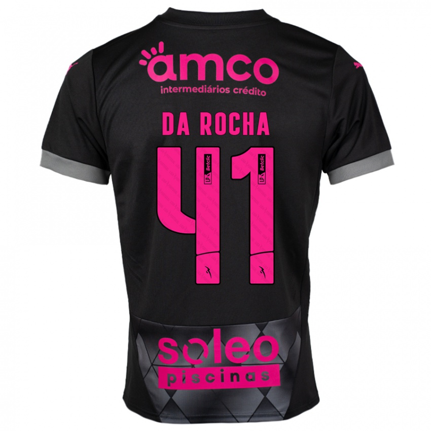 Niño Camiseta Yanis Da Rocha #41 Negro Rosa 2ª Equipación 2024/25 La Camisa Perú