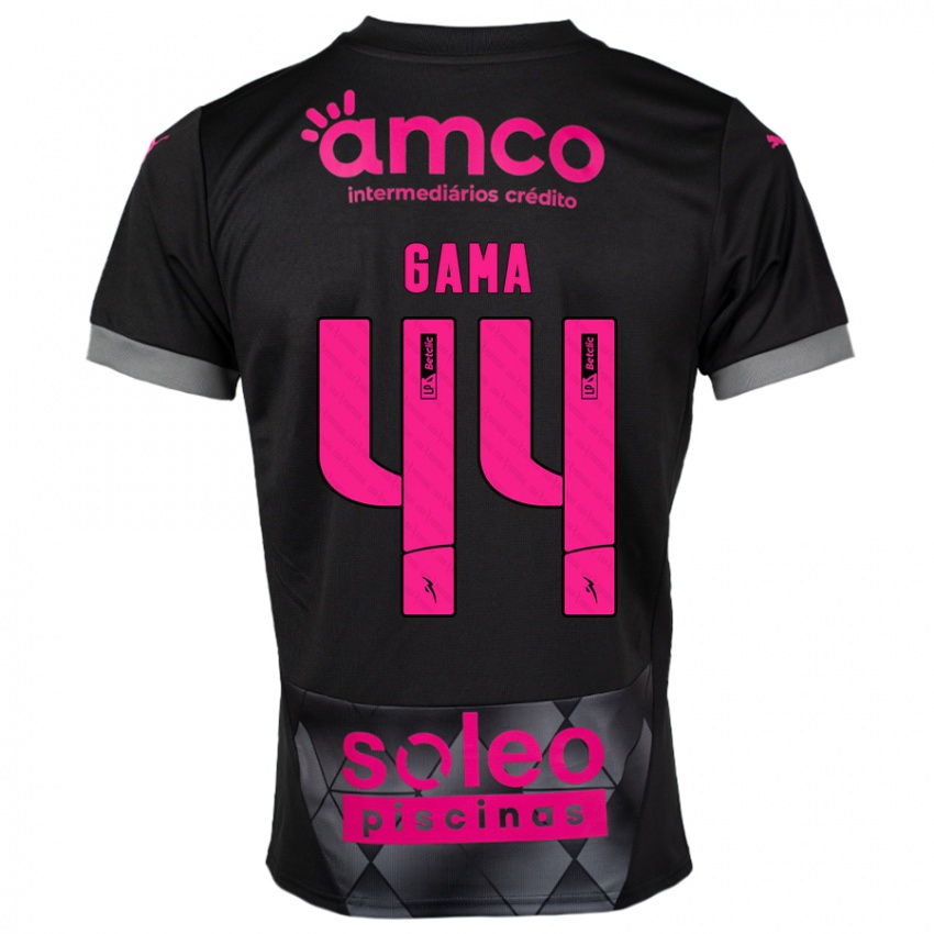 Niño Camiseta Dinis Gama #44 Negro Rosa 2ª Equipación 2024/25 La Camisa Perú