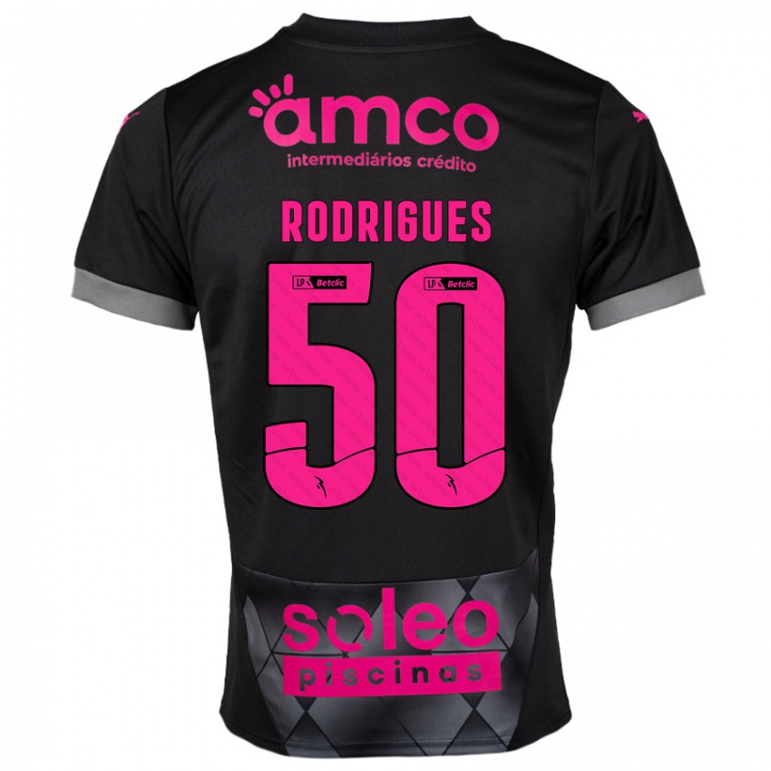 Niño Camiseta Diego Rodrigues #50 Negro Rosa 2ª Equipación 2024/25 La Camisa Perú