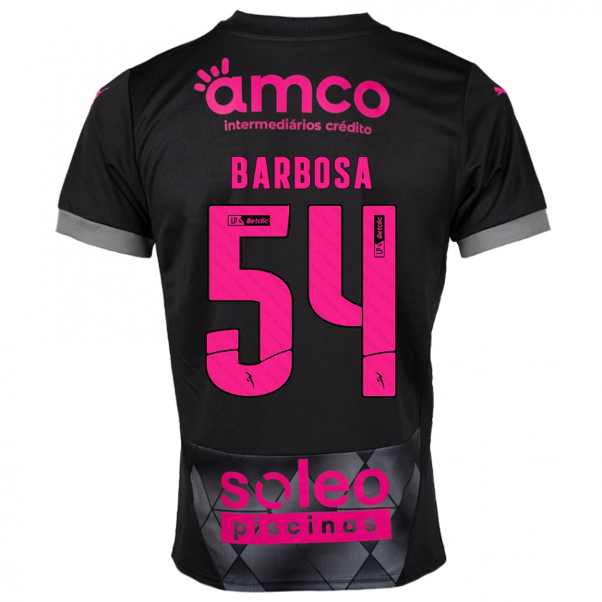 Niño Camiseta Guilherme Barbosa #54 Negro Rosa 2ª Equipación 2024/25 La Camisa Perú