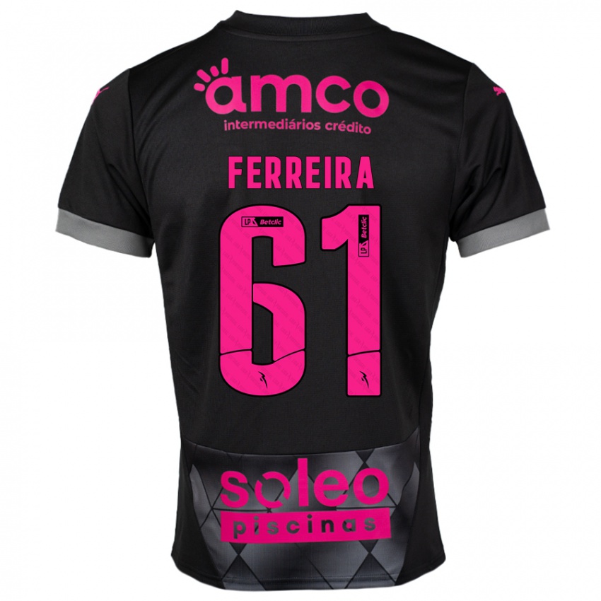 Niño Camiseta Tiago Ferreira #61 Negro Rosa 2ª Equipación 2024/25 La Camisa Perú