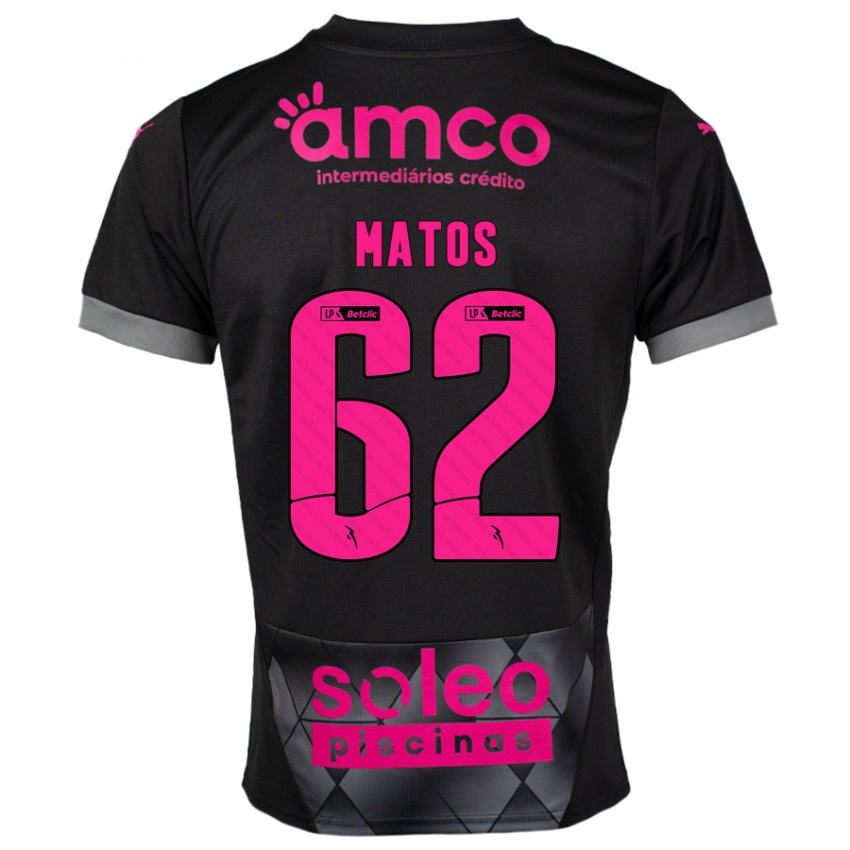 Niño Camiseta Nuno Matos #62 Negro Rosa 2ª Equipación 2024/25 La Camisa Perú