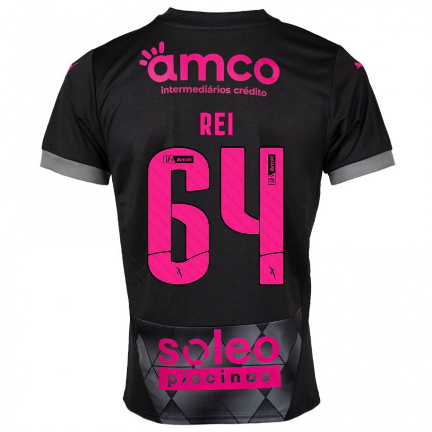 Niño Camiseta Ricardo Rei #64 Negro Rosa 2ª Equipación 2024/25 La Camisa Perú