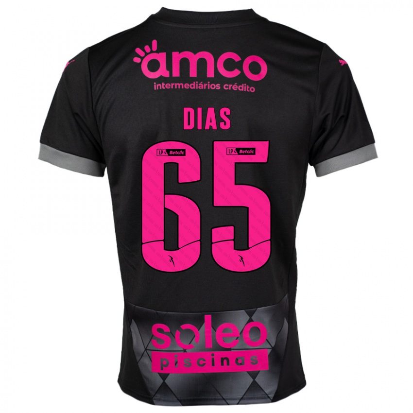 Niño Camiseta Leandro Dias #65 Negro Rosa 2ª Equipación 2024/25 La Camisa Perú