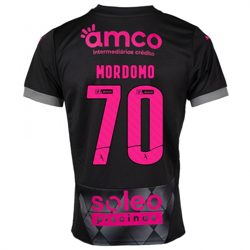 Niño Camiseta Mordomo #70 Negro Rosa 2ª Equipación 2024/25 La Camisa Perú