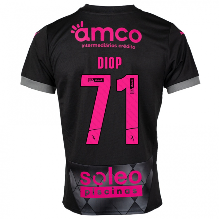 Niño Camiseta Mamadou Diop #71 Negro Rosa 2ª Equipación 2024/25 La Camisa Perú