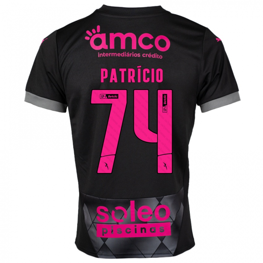 Niño Camiseta Nuno Patrício #74 Negro Rosa 2ª Equipación 2024/25 La Camisa Perú