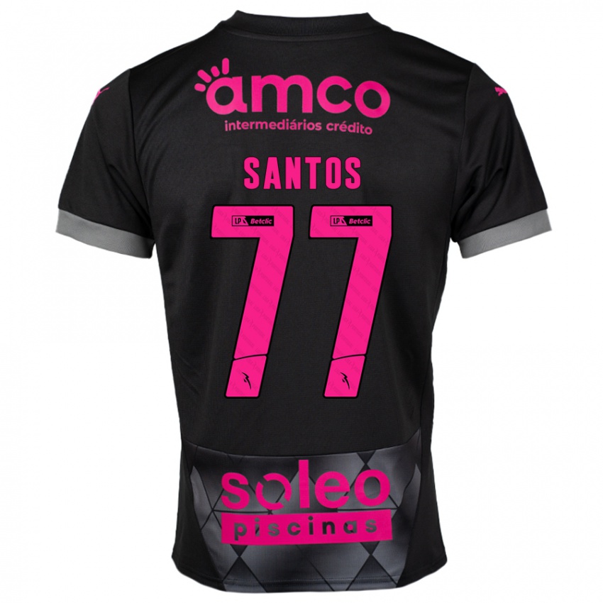 Niño Camiseta Edu Santos #77 Negro Rosa 2ª Equipación 2024/25 La Camisa Perú