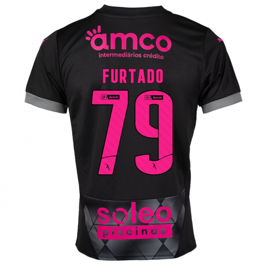 Niño Camiseta Rúben Furtado #79 Negro Rosa 2ª Equipación 2024/25 La Camisa Perú