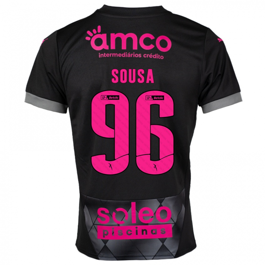 Niño Camiseta Afonso Sousa #96 Negro Rosa 2ª Equipación 2024/25 La Camisa Perú