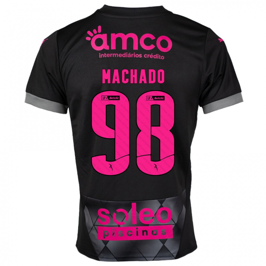 Niño Camiseta Gonçalo Machado #98 Negro Rosa 2ª Equipación 2024/25 La Camisa Perú