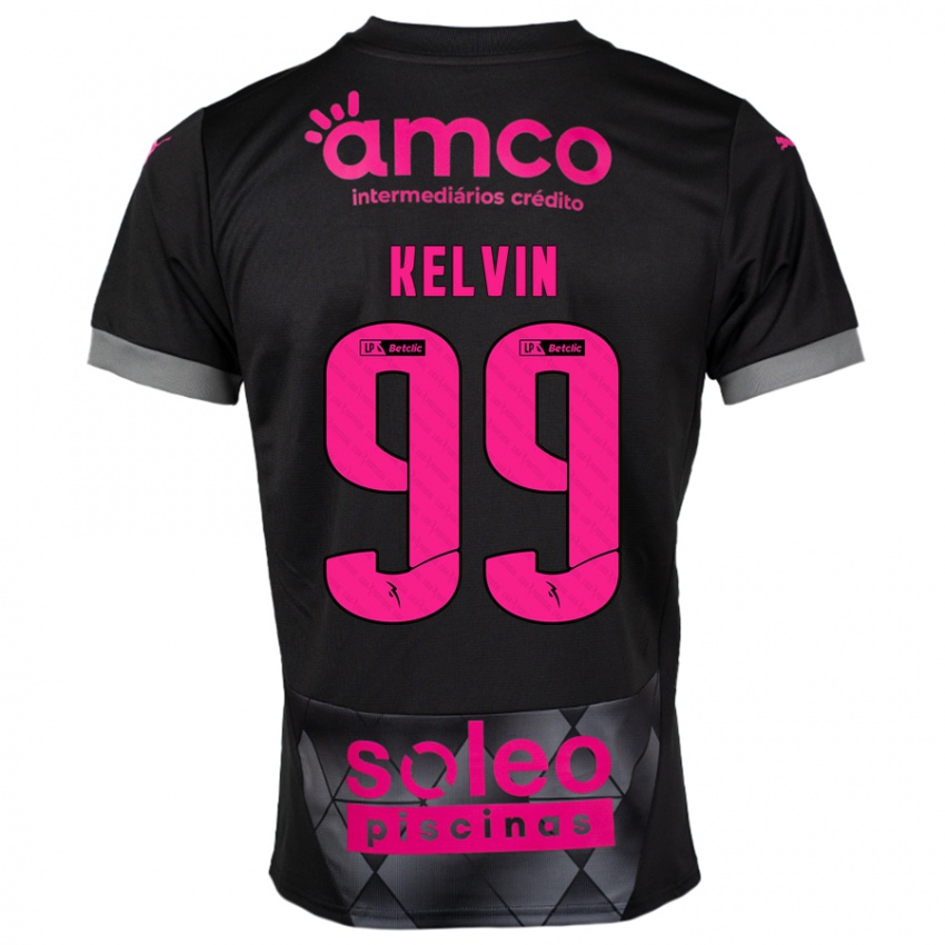 Niño Camiseta Kauan Kelvin #99 Negro Rosa 2ª Equipación 2024/25 La Camisa Perú